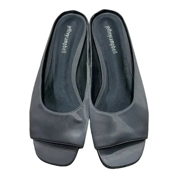 Jeffrey Campbell Gray Satin Open Toe Mules 8.5 - Picture 2 of 9